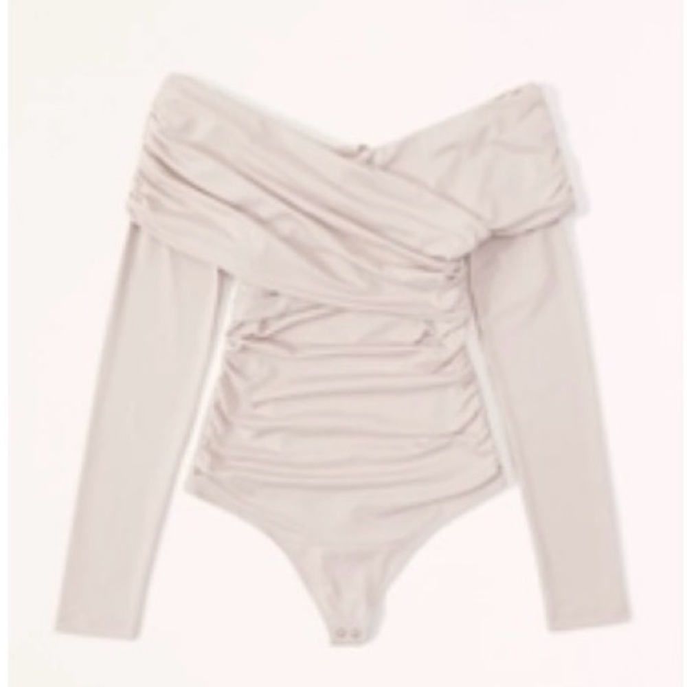 Elegant Cream Draped Bodysuit - Abercrombie & Fitch
